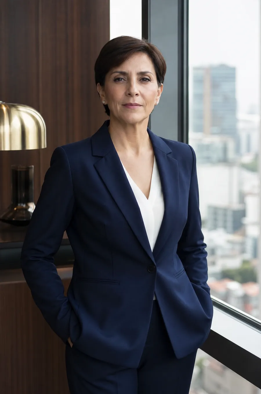 Paula Morales, socia directora, junto a la ventana de su oficina